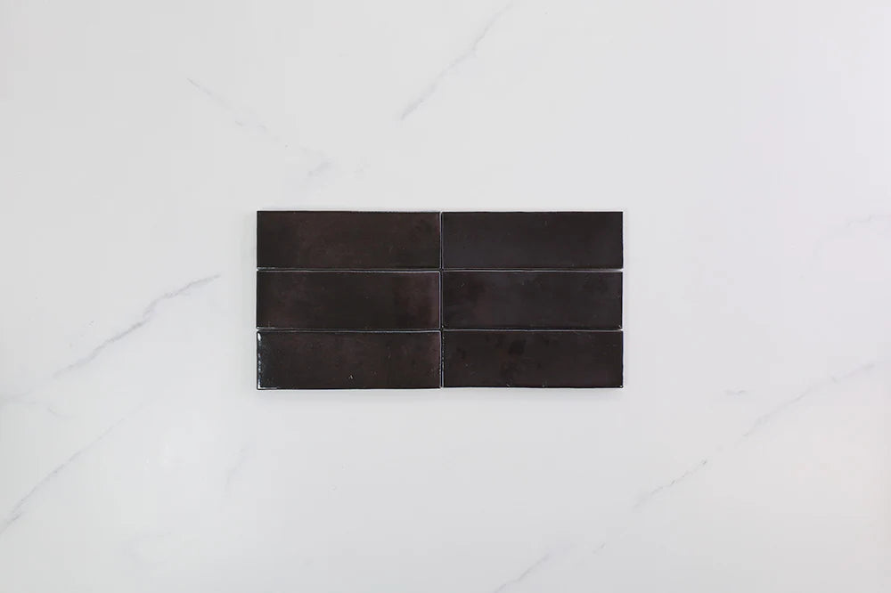 Ceramic Tile - New Soho Retro Black Gloss Subway 3" x 6"