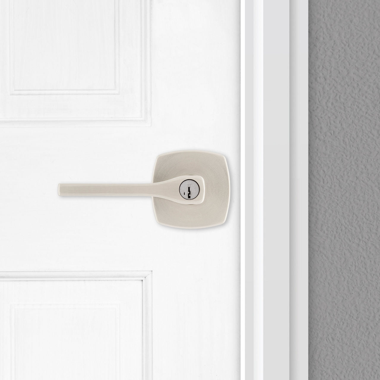 Door Hardware - Weiser Lever Prague Sqaure Satin Nickel