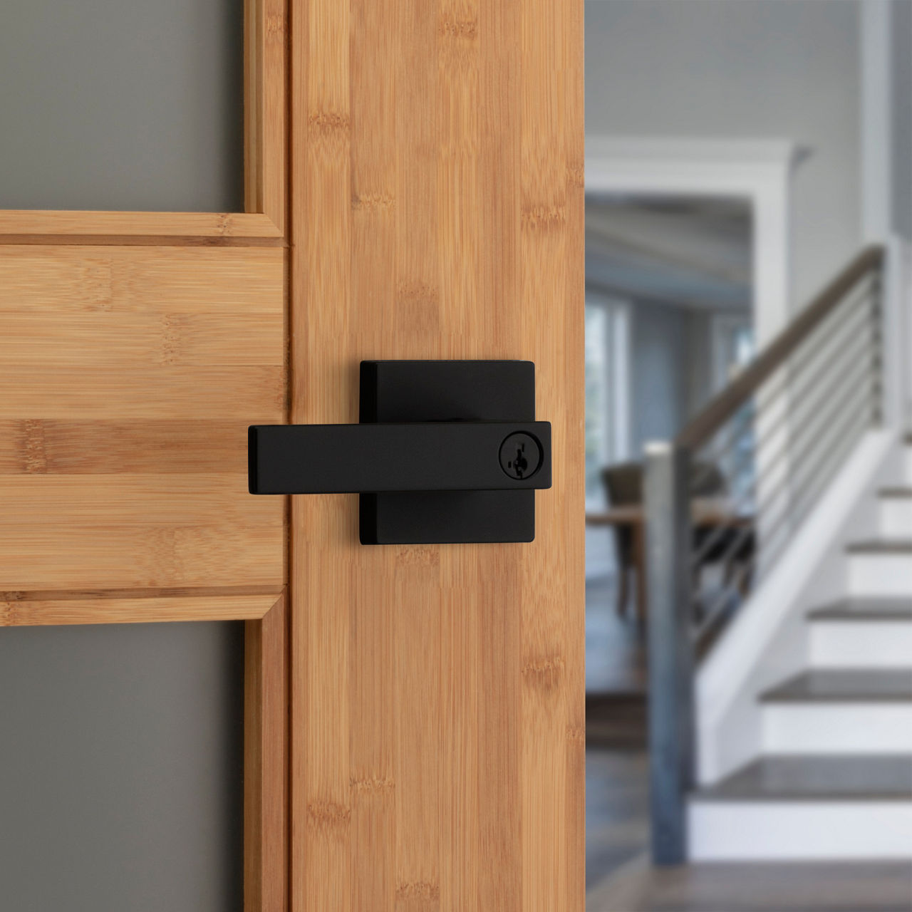 Door Hardware - Weiser Lever Singapore Sqaure Matte Black
