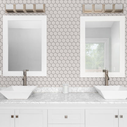 Ceramic Tile - New Soho Canvas White Matte Hexagon