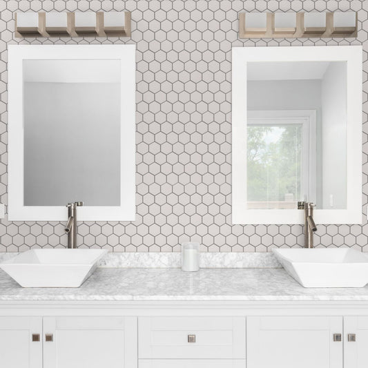 Ceramic Tile - New Soho Canvas White Matte Hexagon