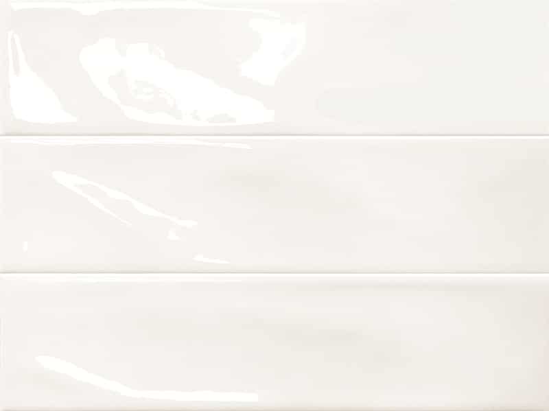 Ceramic Tile - Snow White Wavy Glossy 3" x 12"