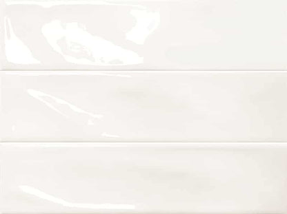 Ceramic Tile - Snow White Wavy Glossy 3" x 12"