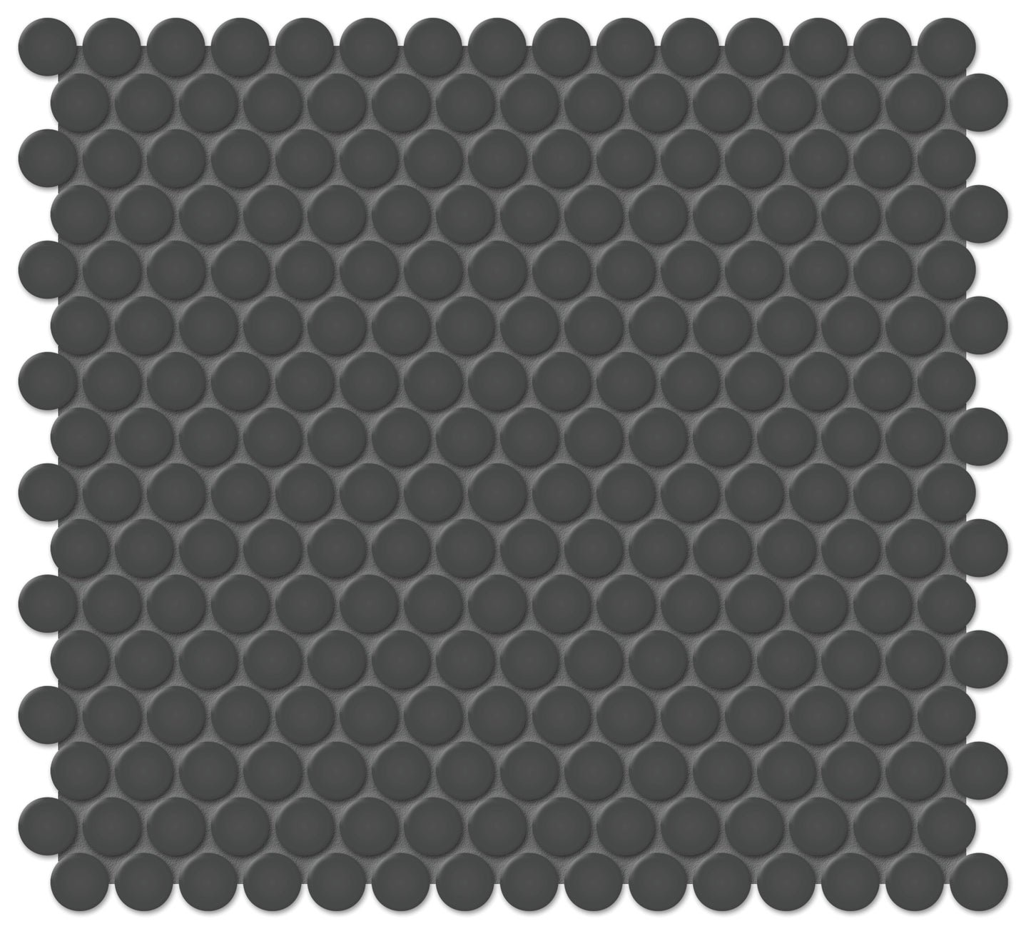 Ceramic Tile - New Soho Penny Round Mosaic 1x1 Black Matt