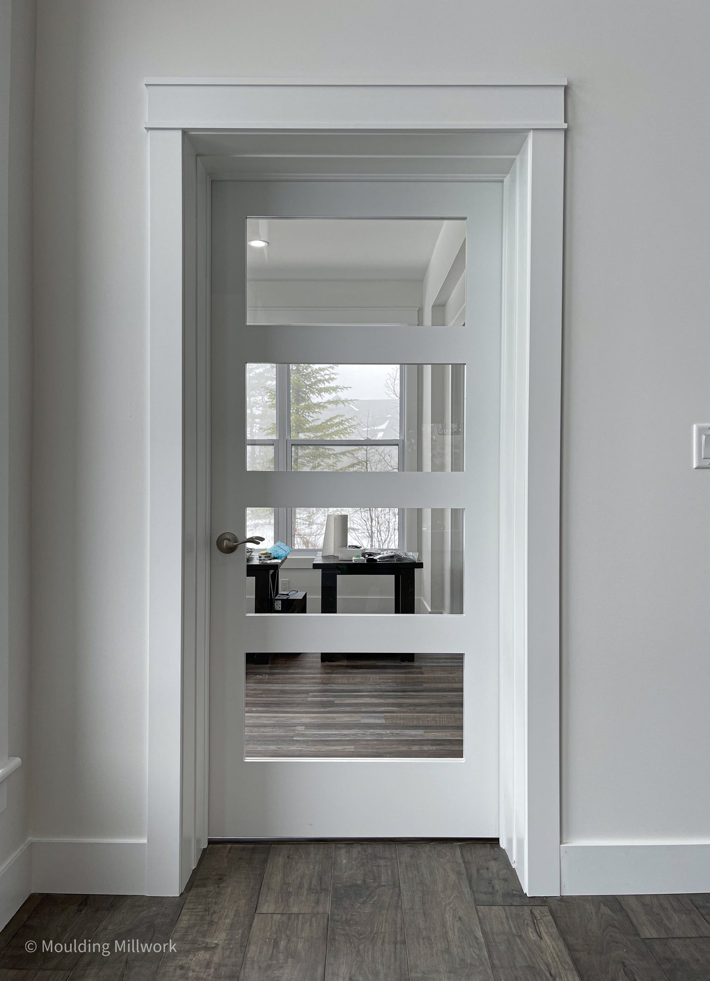 4 Equal Lite Clear Glass Solid French Door