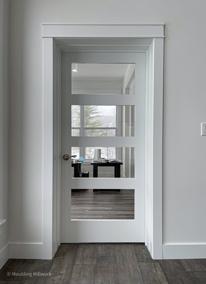 4 Equal Lite Clear Glass Solid French Door