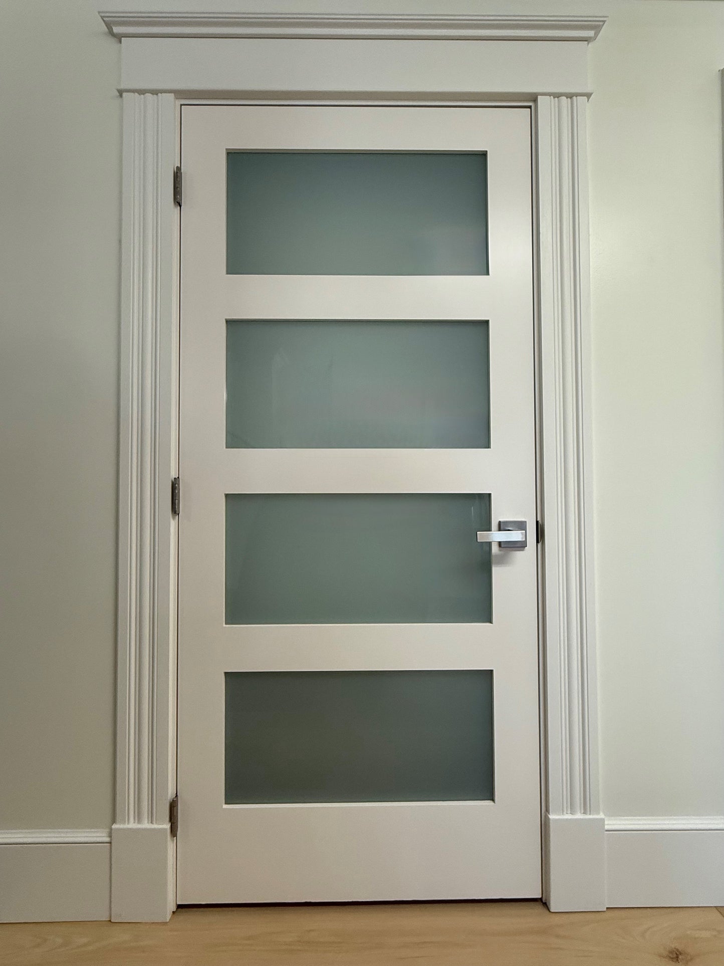 4 Equal Lite Frosted Glass Solid French Door