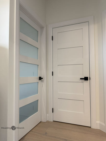 5 Equal Lite Frosted Glass Solid French Door