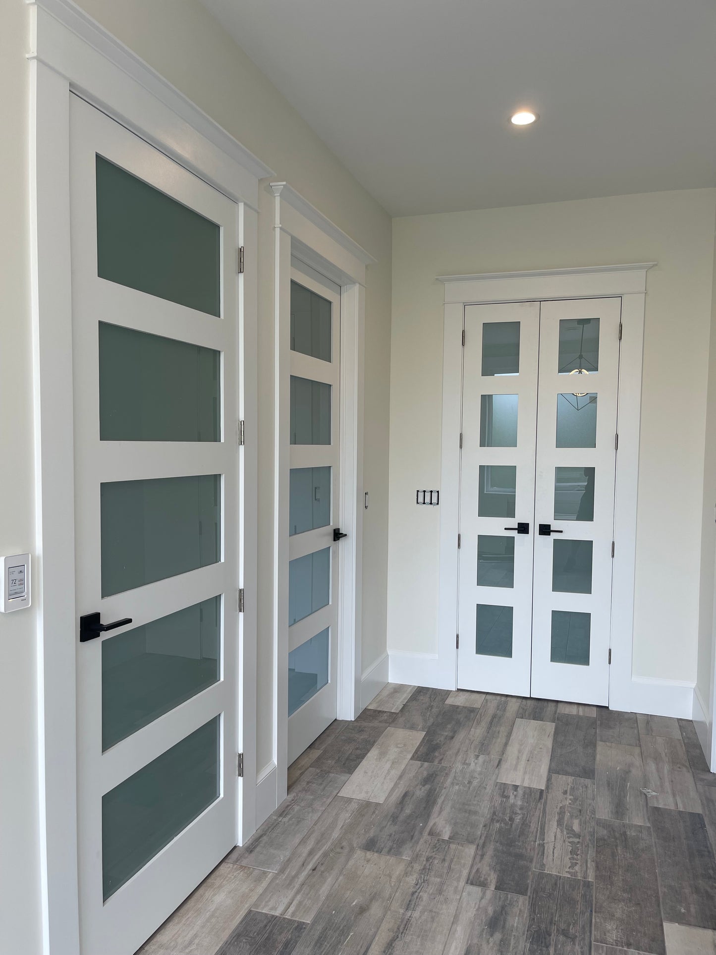 5 Equal Lite Frosted Glass Solid French Door