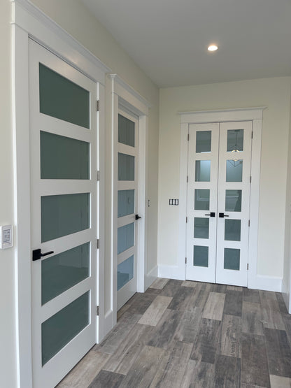 5 Equal Lite Frosted Glass Solid French Door