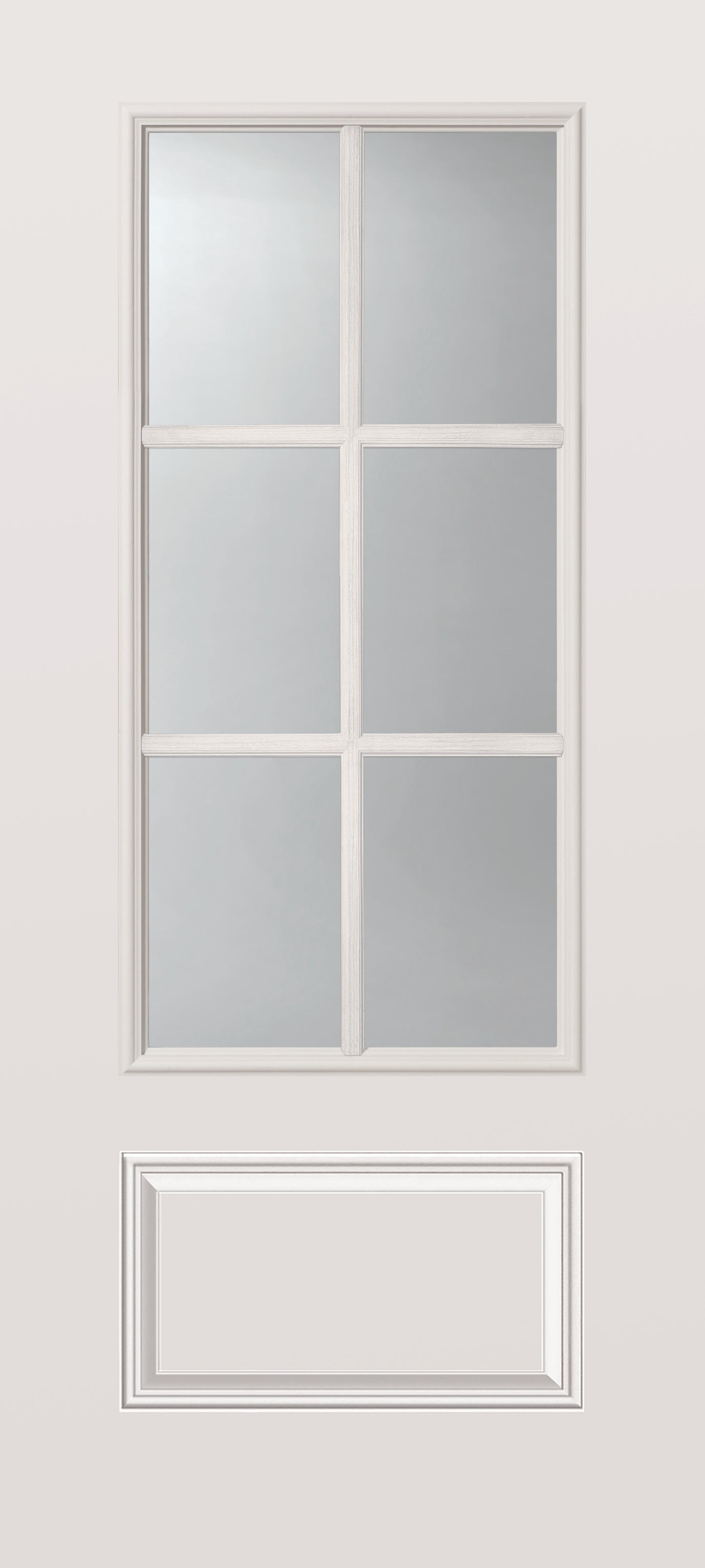 Steel 1 Panel bottom with 22" x 48" 6 Lite SDL Clear