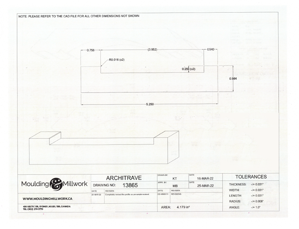 Craftsman Header 1" X 5 1/4"