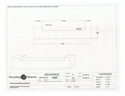 Craftsman Header 1" X 5 1/4"