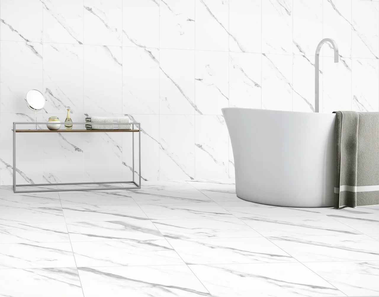 Ceramic Tile - Doha White Ceramic 12x24