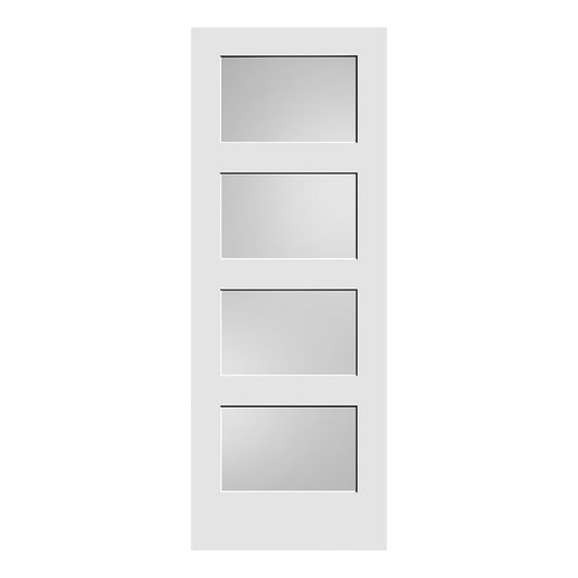 4 Equal Lite Frosted Glass Solid French Door