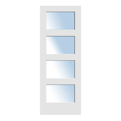 4 Equal Lite Clear Glass Solid French Door