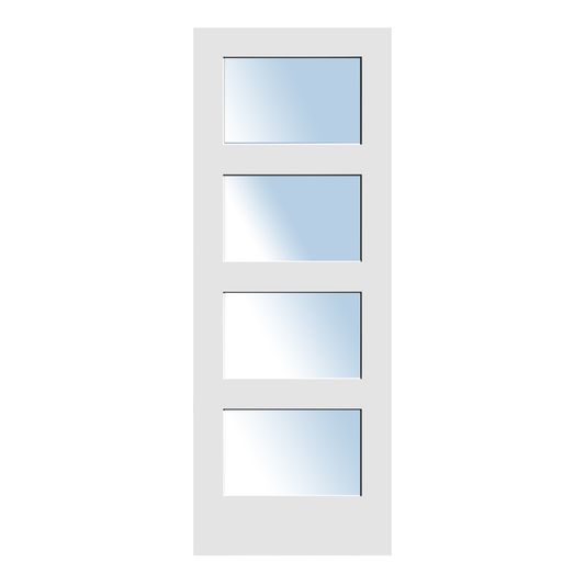 4 Equal Lite Clear Glass Solid French Door