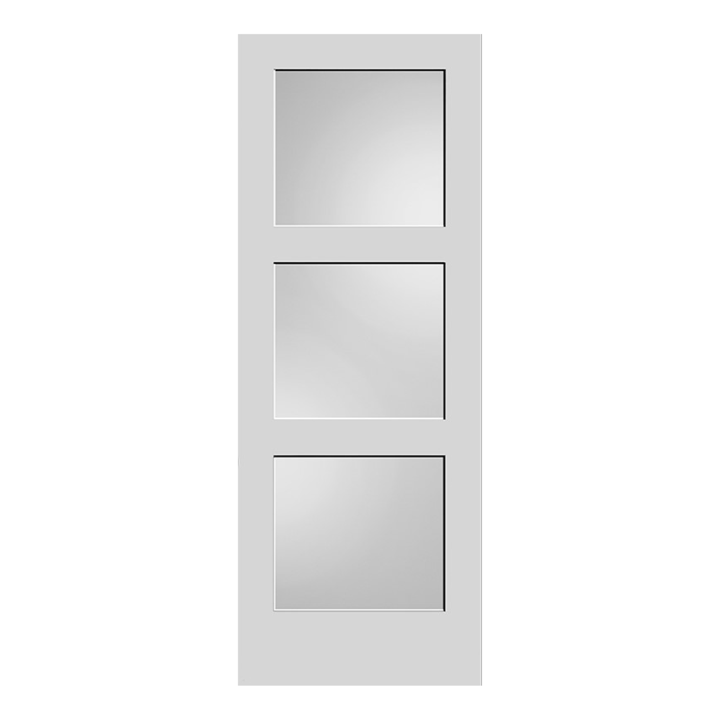 3 Equal Lite Frosted Glass Solid French Door