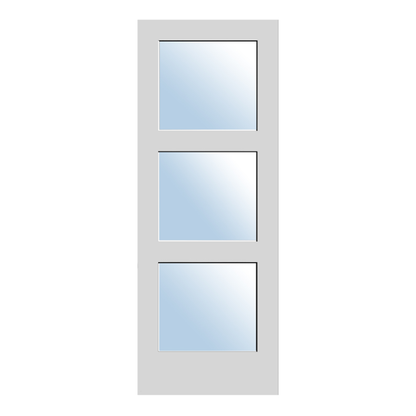 3 Equal Lite Clear Glass Solid French Door