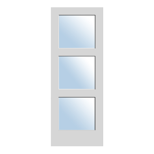 3 Equal Lite Clear Glass Solid French Door