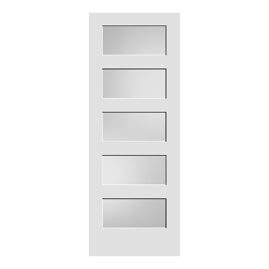 5 Equal Lite Frosted Glass Solid French Door