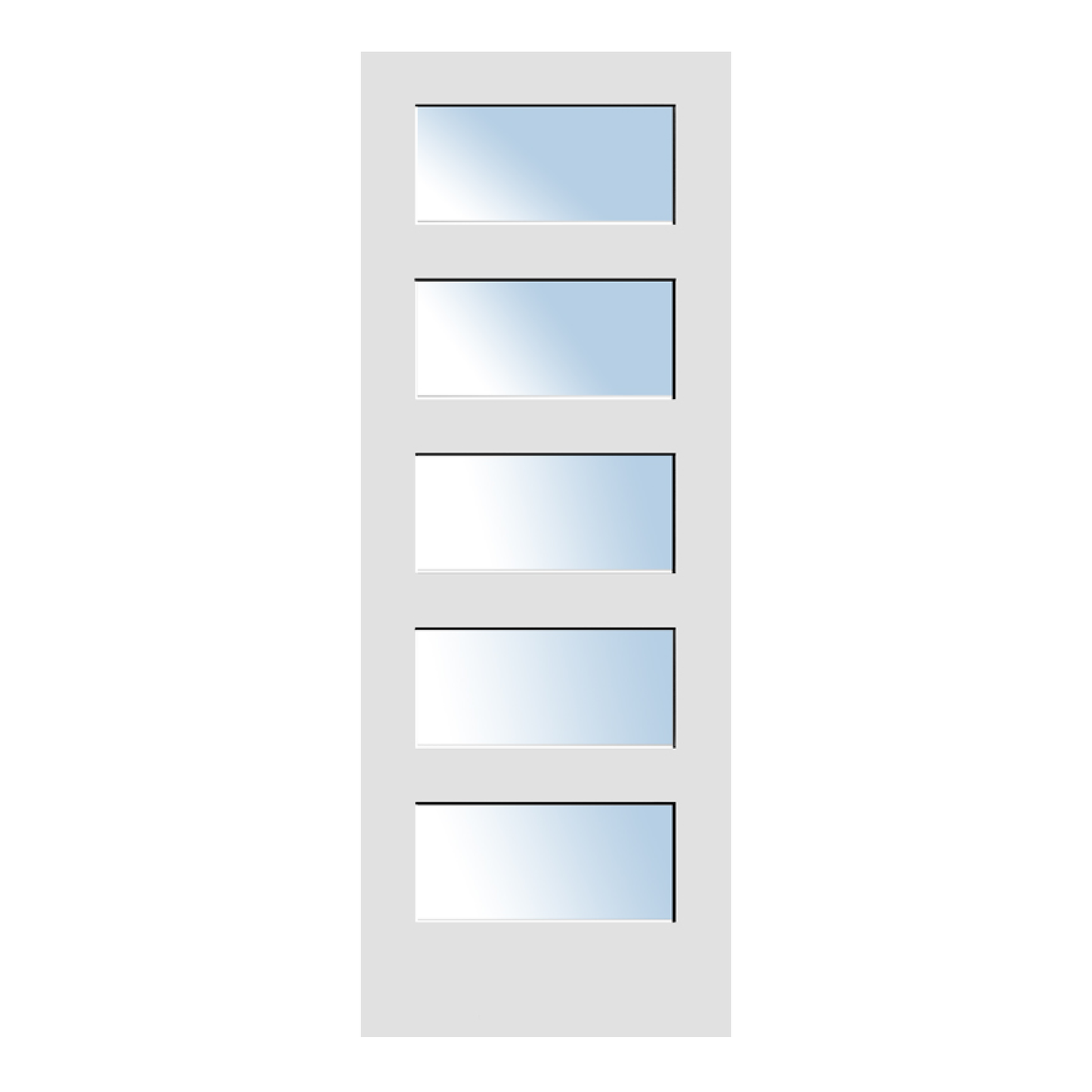 5 Equal Lite Clear Glass Solid French Door