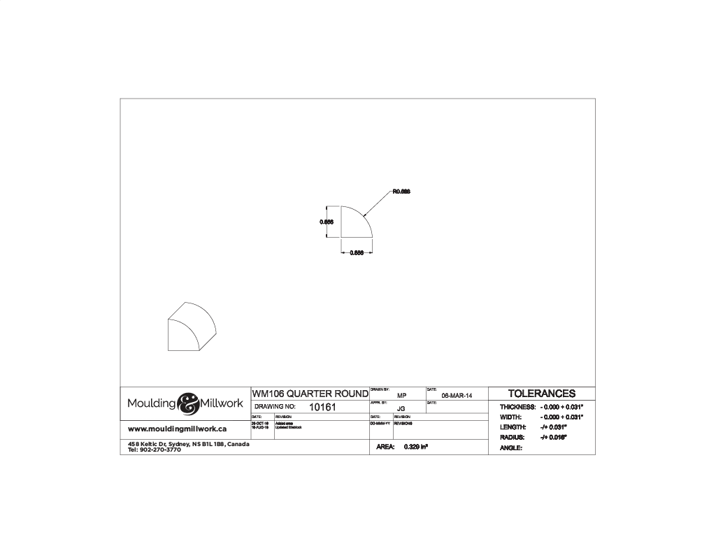 Quarter Round 11/16" X 11/16"