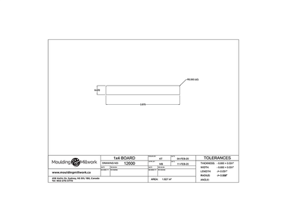Baseboard Square 1/2" X 3 7/8"