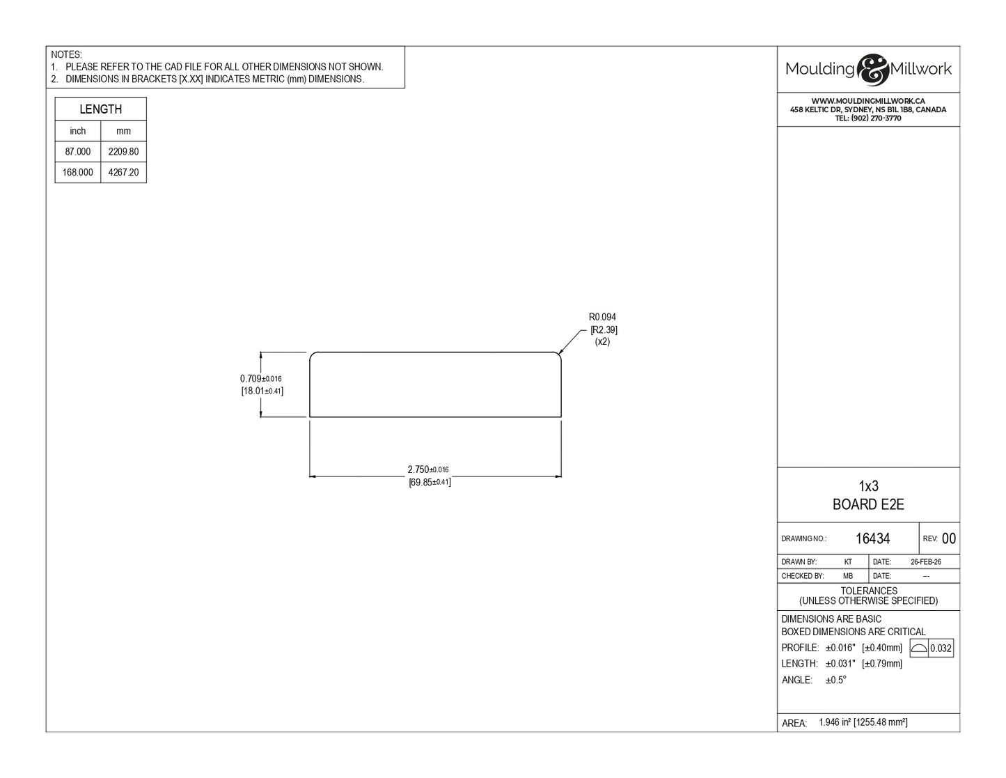 Square Casing 11/16" x 2 3/4"