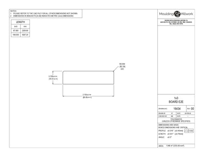 Square Casing 11/16" x 2 3/4"