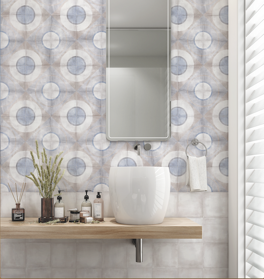 Porcelain Tile -  Four Cement 04 8" X 8"