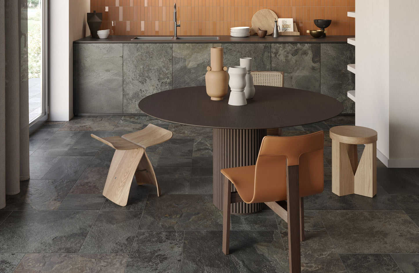Porcelain Tile - Slate Dark 24" x 24"