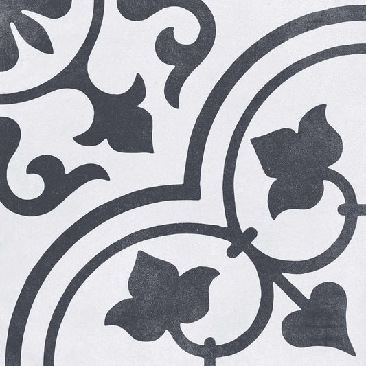 Porcelain Tile -  Cuban White Ornate 8.8 x 8.8