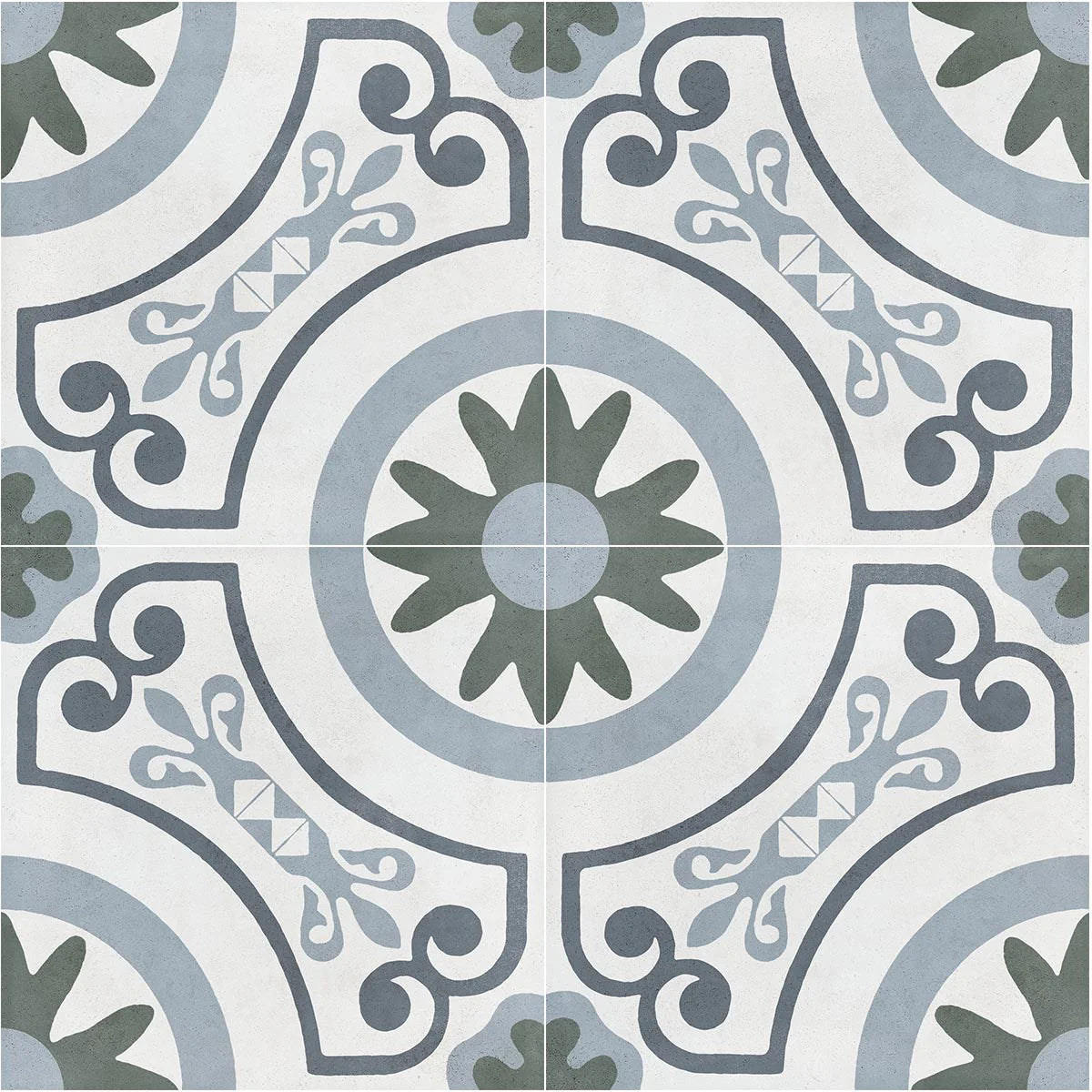 Porcelain Tile -   Havana White Garden 8.8 x 8.8