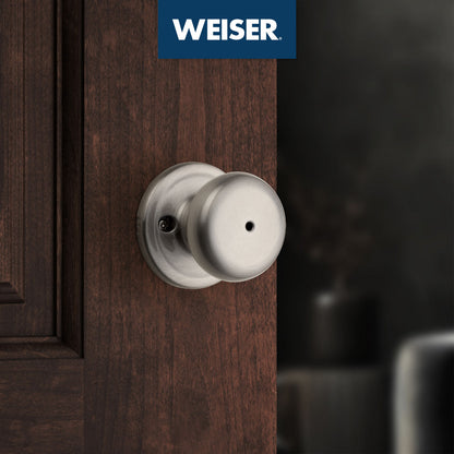 Door Hardware - Weiser Knob Troy Square Satin Nickel
