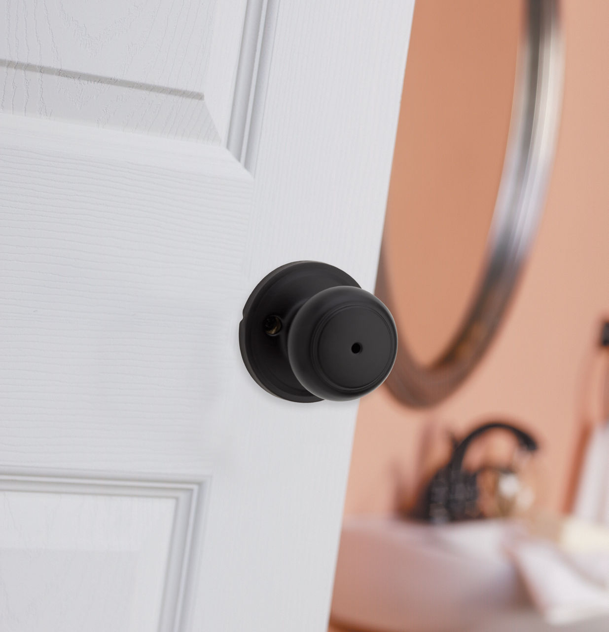 Door Hardware - Weiser Knob Troy Square Matte Black