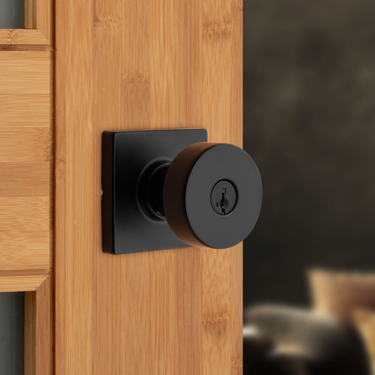 Door Hardware - Weiser Knob Cambie Square Matte Black