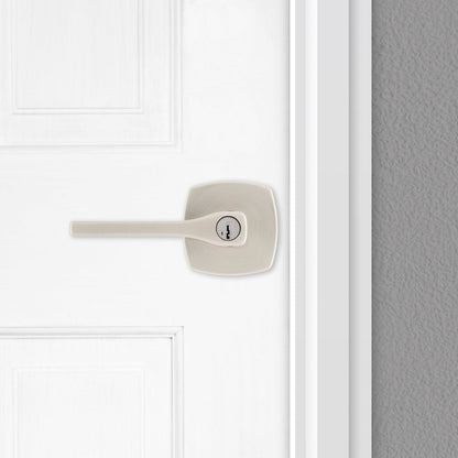 Door Hardware - Weiser Lever Prague Sqaure Satin Nickel